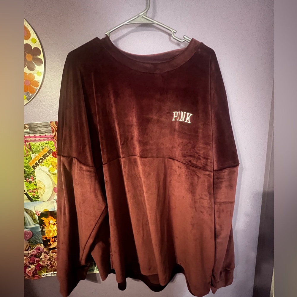 PINK long sleeve varsity sweatshirt black